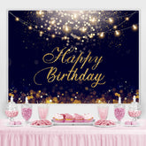 Lofaris Happy Birthday Gold Glitter Bokeh Backdrop for Party